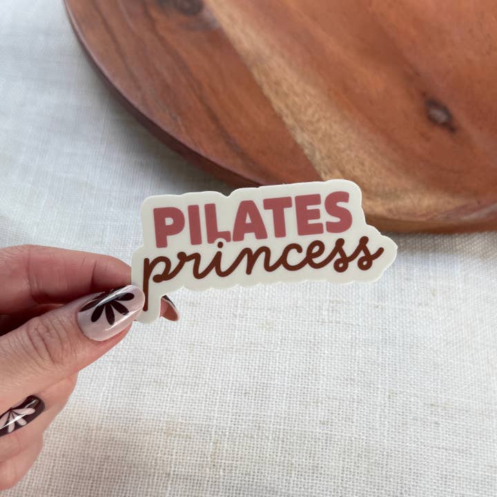 Pilates Princess Pink Text Sticker for wholesale by Big Moods