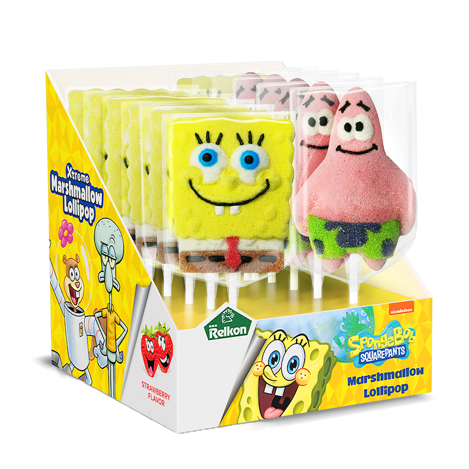 Candycat - Vendita all'ingrosso Marshmallow - Relkon – Lecca-lecca Marshmallow di Sponge Bob - 45 g1