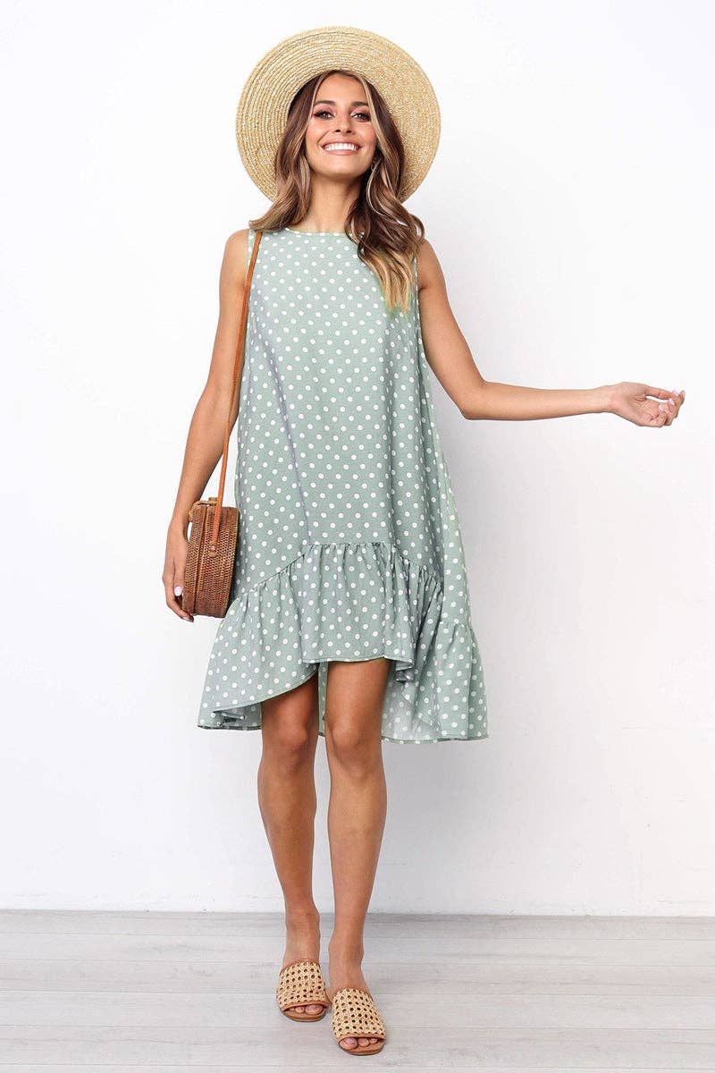Sharon Tatem Fashion LLC - Wholesale Dress - Women's - Dress Sexy Boho Beach Sundress Women Floral Printed Polka Dot5
