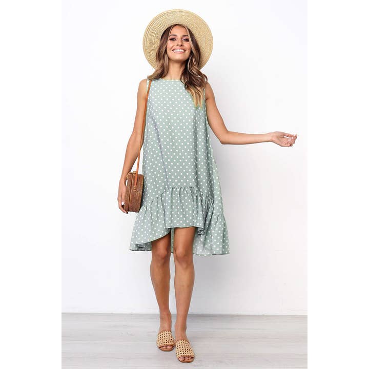 Sharon Tatem Fashion LLC - Wholesale Dress - Women's - Dress Sexy Boho Beach Sundress Women Floral Printed Polka Dot5