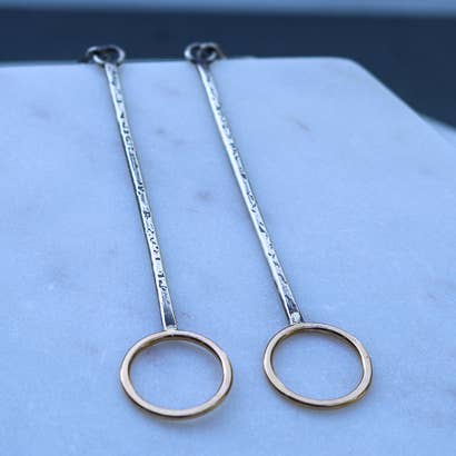 Oorbellen met gemengde metalen kolom voor wholesale door Peterson MADE