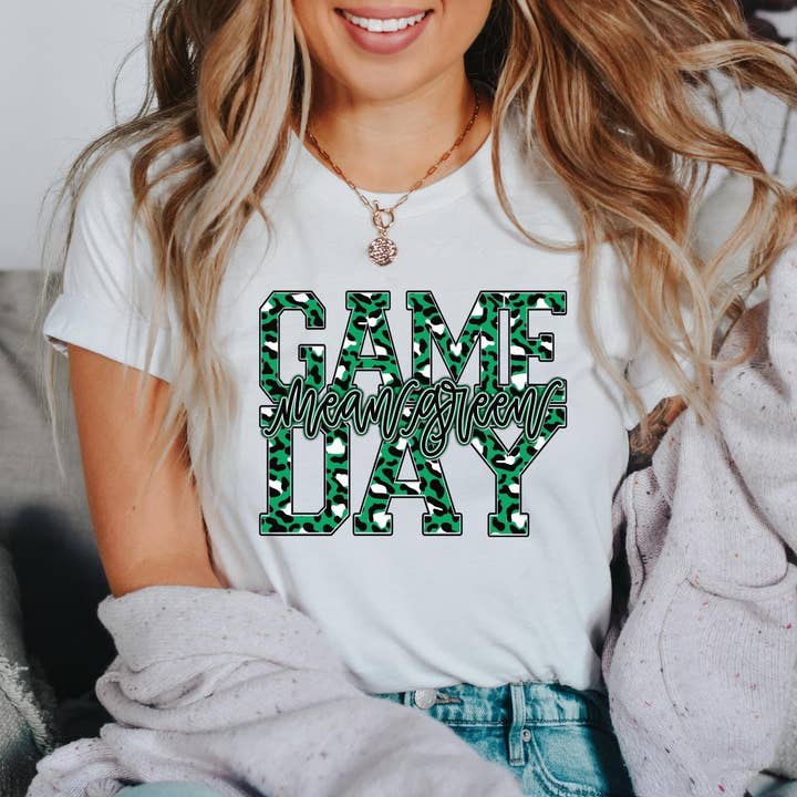 Go Mean Green Shirt UNT Gameday Shirt, Denton Texas, Eagles for engroshandel hos Riley Mae Studio