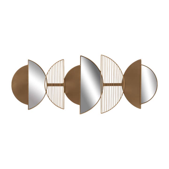 Sagebrook Home - Wholesale Wall Accent - Gold 36 in. Metal Novelty Half Circle Mirror Wall Decor