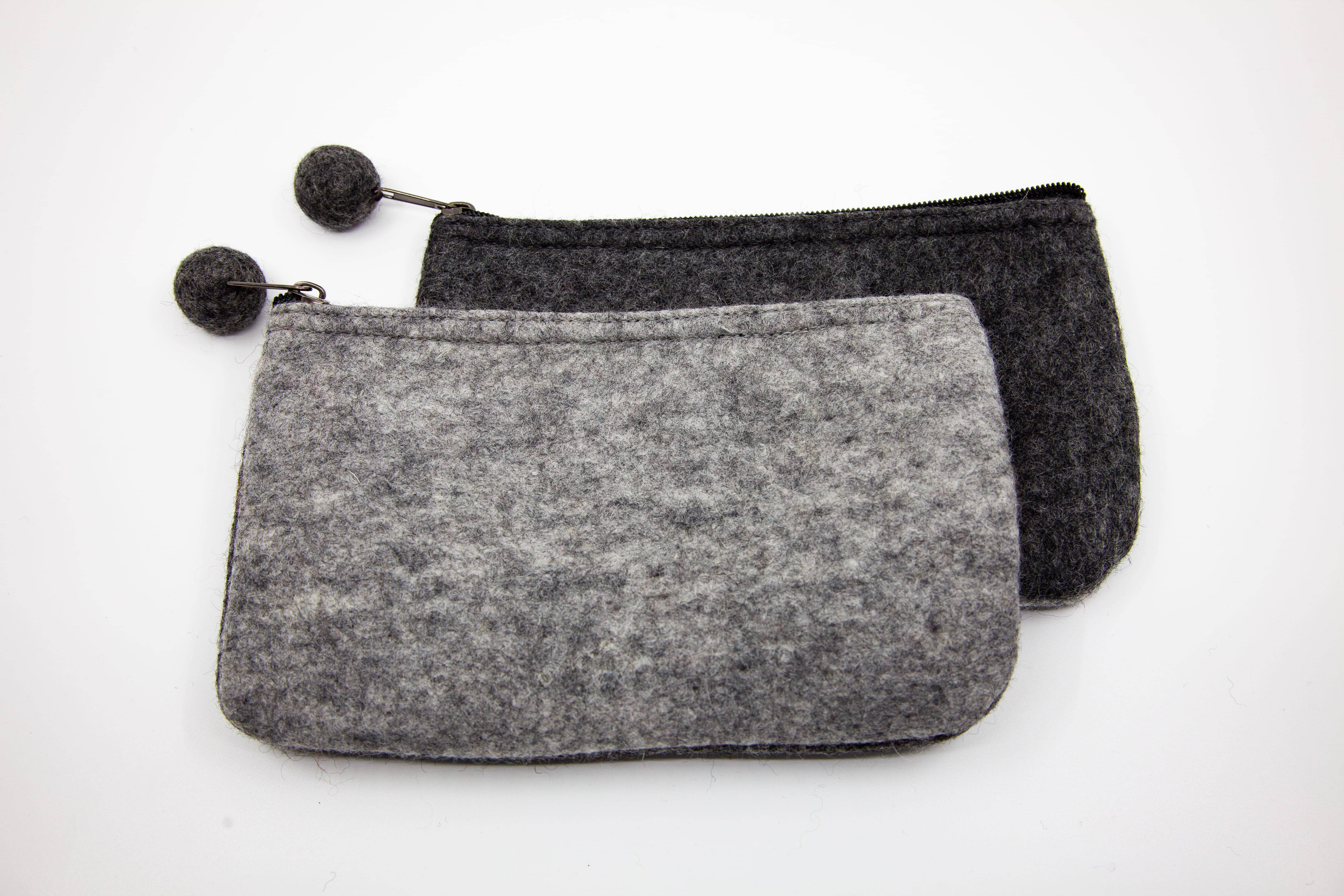 Fibres of Life - Wool & Felt - Wholesale Pouch - Women's - 2-Tone Medium Organizer Pouch | Felt Zip Pouch | Makeup Bag13