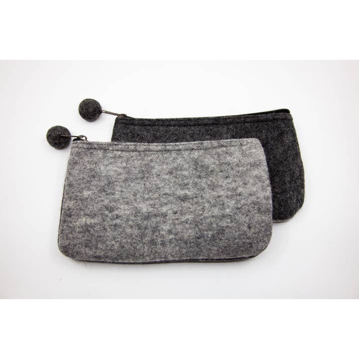 Fibres of Life - Wool & Felt - Wholesale Pouch - Women's - 2-Tone Medium Organizer Pouch | Felt Zip Pouch | Makeup Bag13