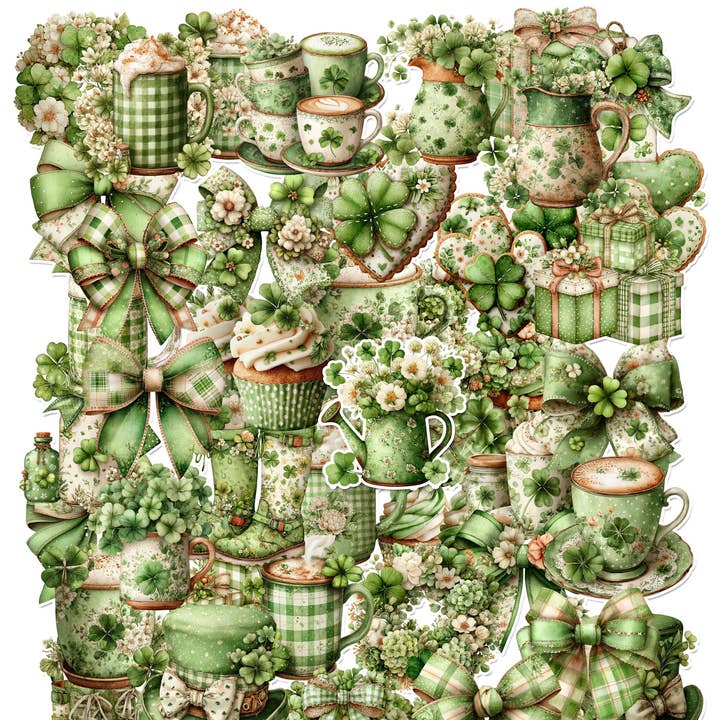 60 St Patrick's Day Handmade Stickers for Laptops, Journals, Notebooks, Scrapbooks for wholesale by Blue Morning Expressions