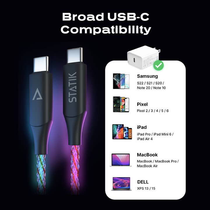 KeySmart / STATIK - Wholesale Charging cable - GloBright Braided Cable USB-C to USB-C connectors9