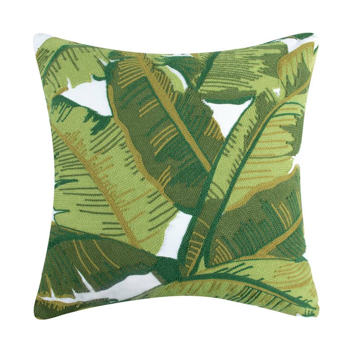 Coussin Hummingbird Grove Crewel Leaf pour la vente par Levtex Home