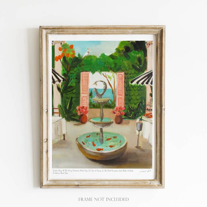 Twelve Days At Penny Fontaine Hotel Day 12 Art Print-8.5X 11 for wholesale by JANET HILL STUDIO