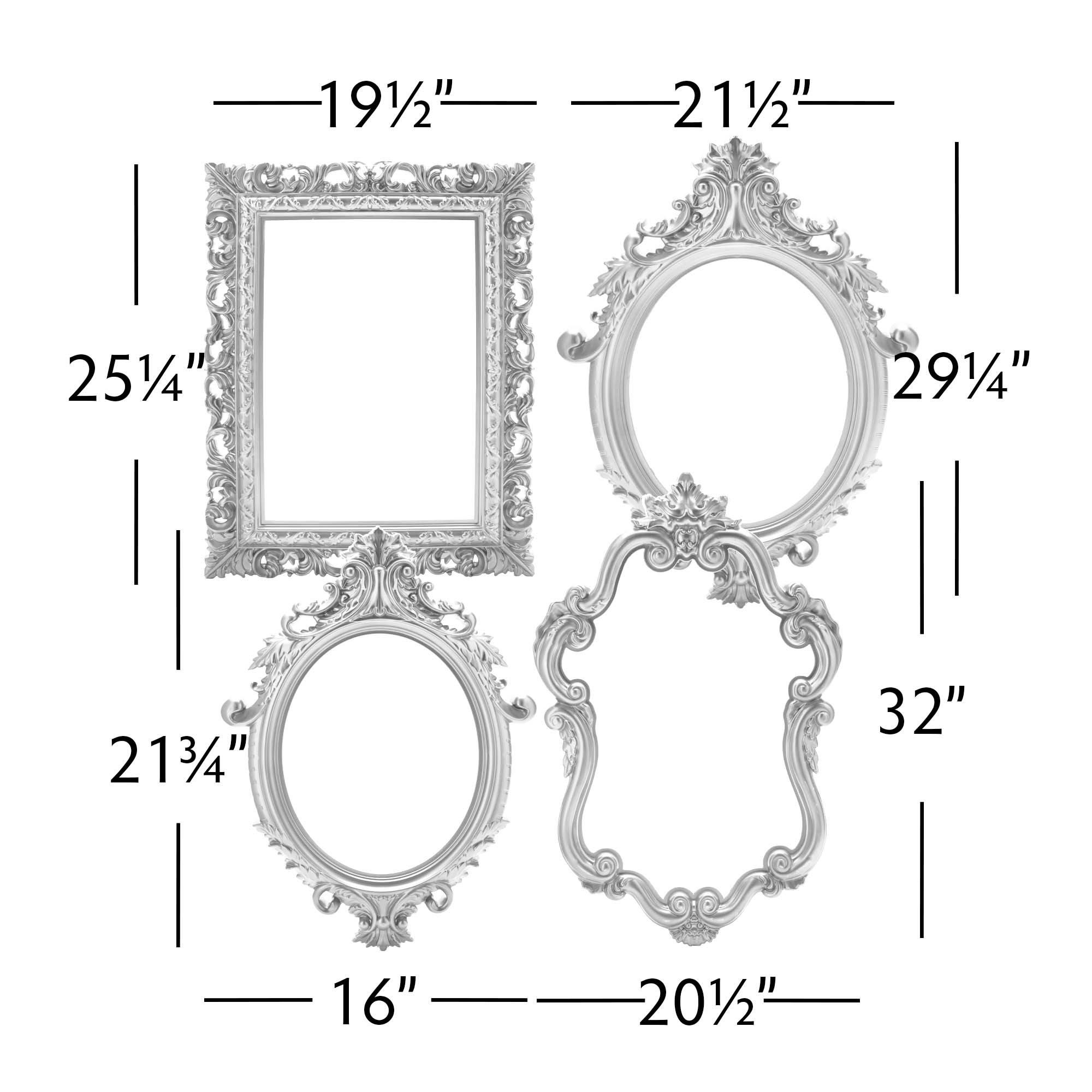 Decorative Plastic Photo Frame Set - Silver for wholesale on Faire1