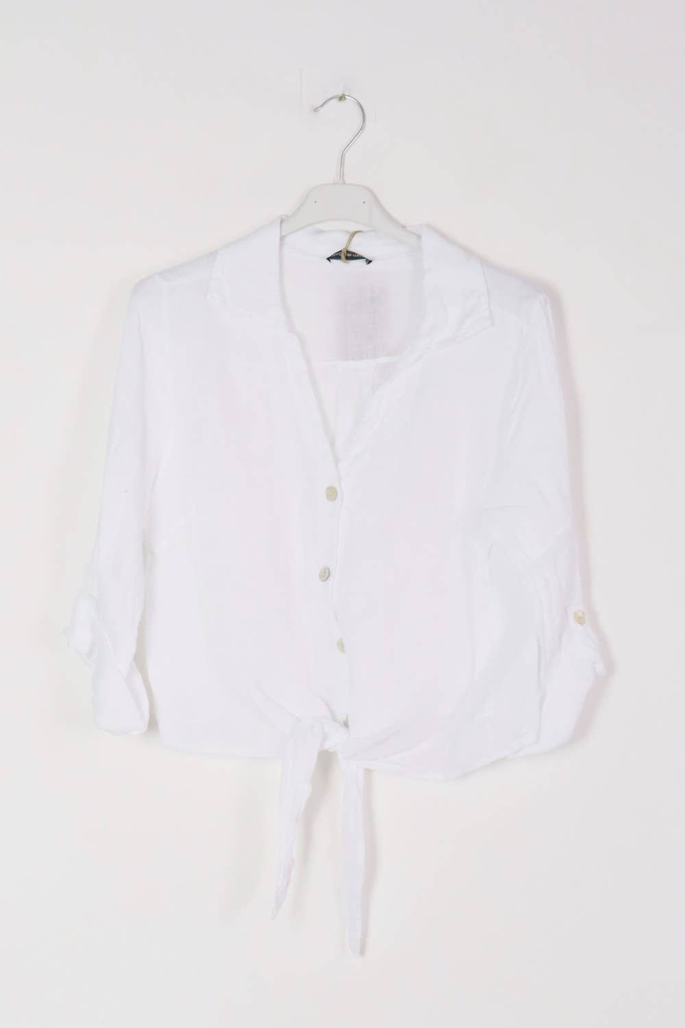 LÉA & LUC - Venta al por mayor Camisa con botones - Mujer - Camisas anudadas a la cintura en 100% lino REF. 220250