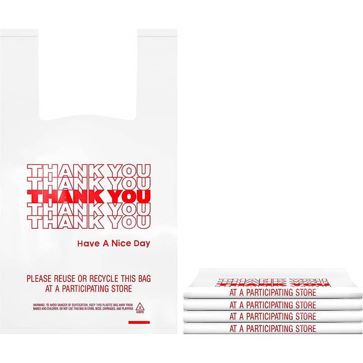 1/6 T-Shirt Thank You Bag - 1000 PCS/Caseína a Granel por atacado de Label & Decore