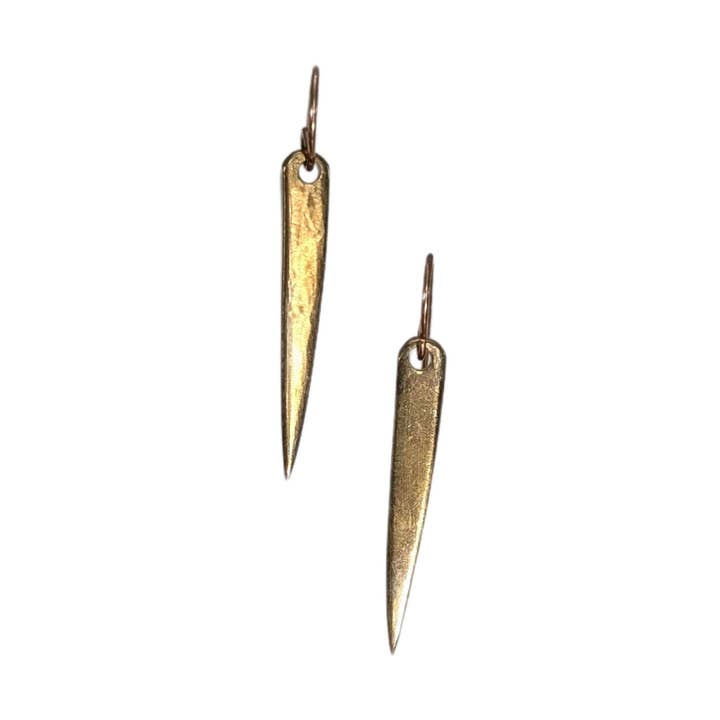 Gold Earrings, Bronze Silverware Jewelry, 1.5" for wholesale by Lost & Forged