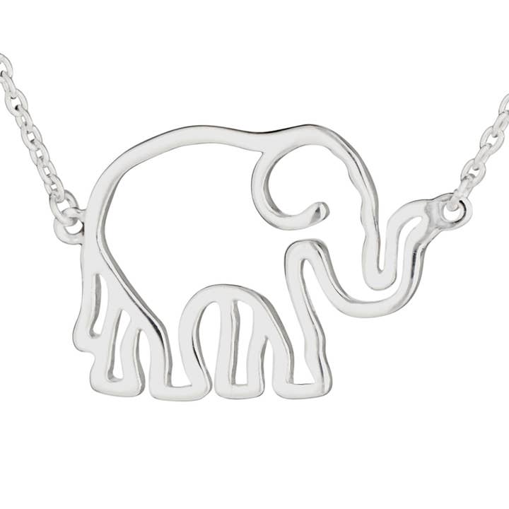 Tiger Mountain Jewelry - Wholesale Pendant/Charm Necklace - Elephant Silhouette Sterling Silver Necklace