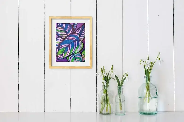 Plant Based Paintings - Wholesale Art Print - Purple Calathea - Giclee Art Print2