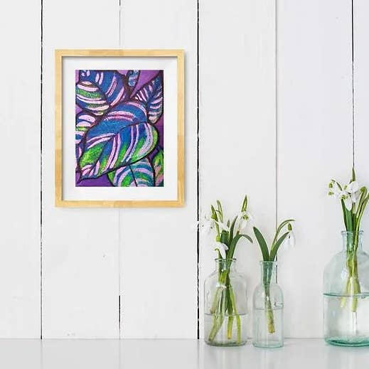 Plant Based Paintings - Wholesale Art Print - Purple Calathea - Giclee Art Print2