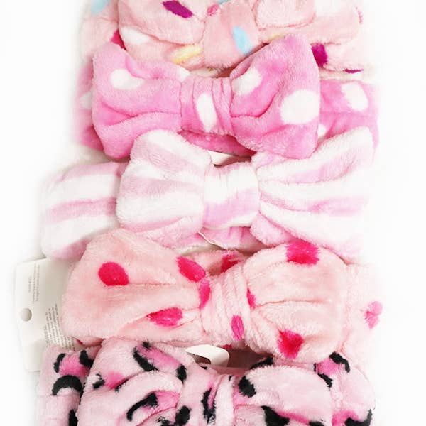 MIX COLOR Assorted Print Beauty Spa Bow Headband for wholesale on Faire