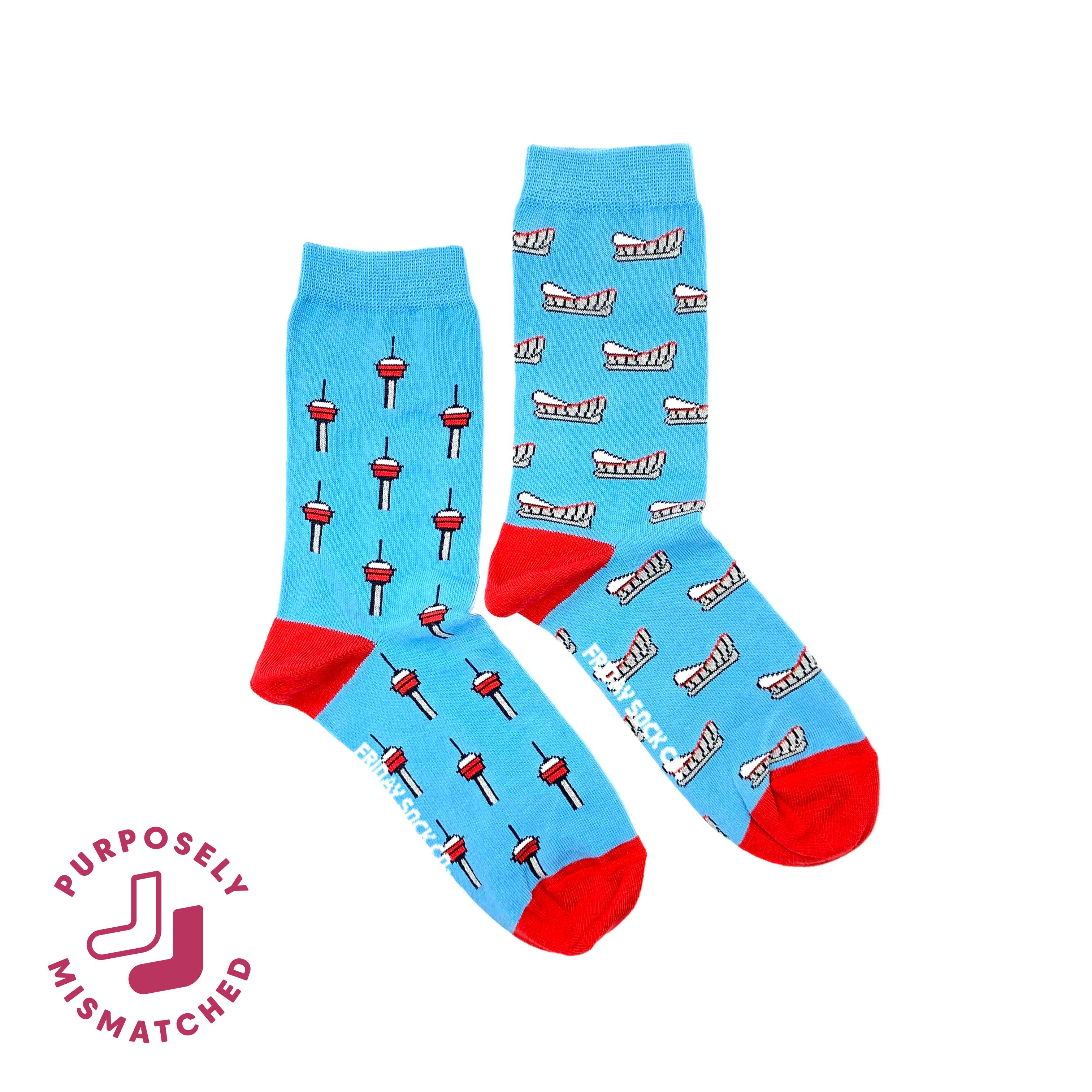 Friday Sock Co. – wholesale Strumpor - Dam – Damstrumpor med Calgary Tower & Calgary Saddledome0