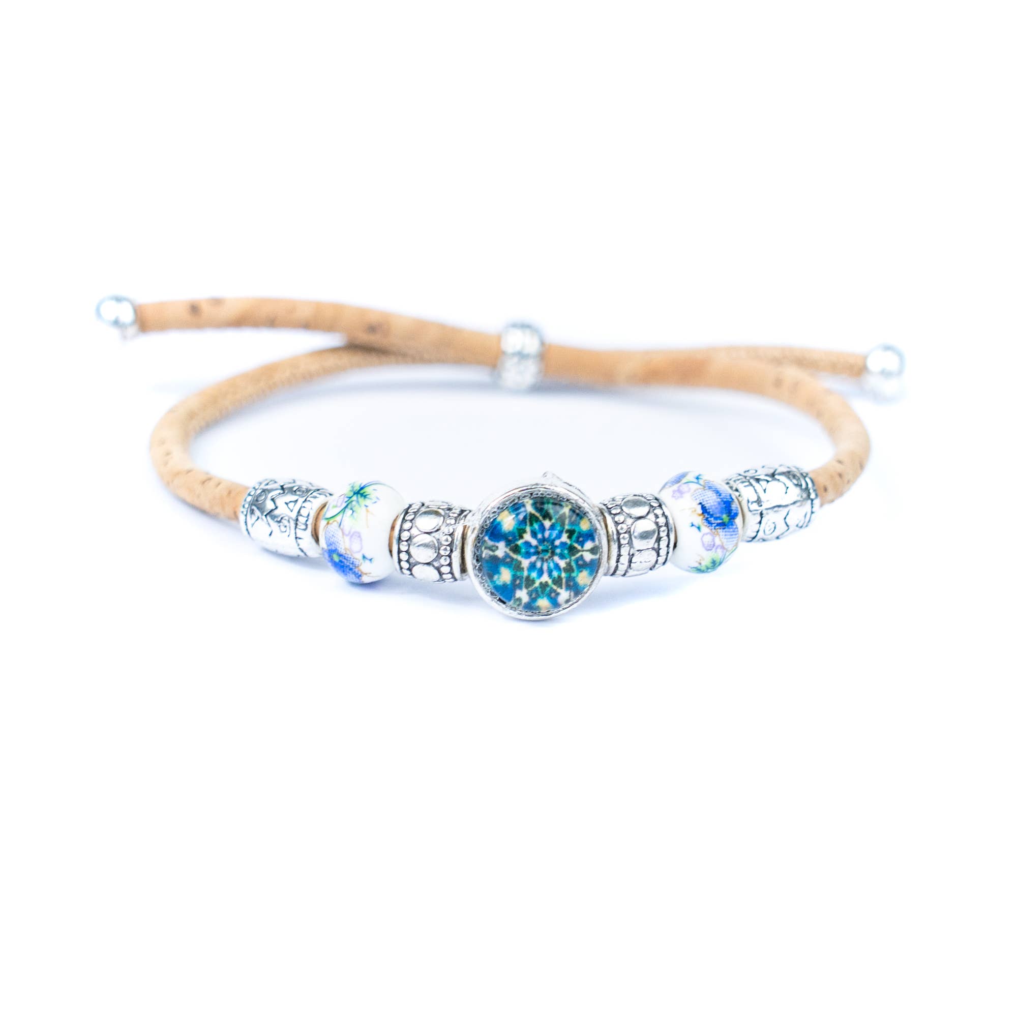 Meninas Bonitas Cork - Wholesale Charm/Dangle Bracelet - Natural cork cord and ceramic beads handmade women's fashion bracelet BR-456-MIX-55