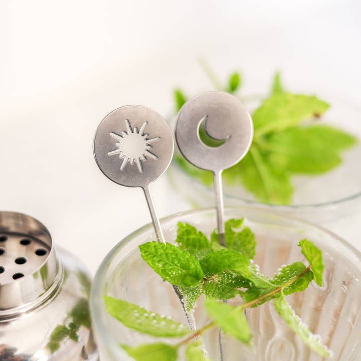Pivot - Wholesale Drink Stirrer - Moon & Stars Cocktail Stirrers - Set of 44