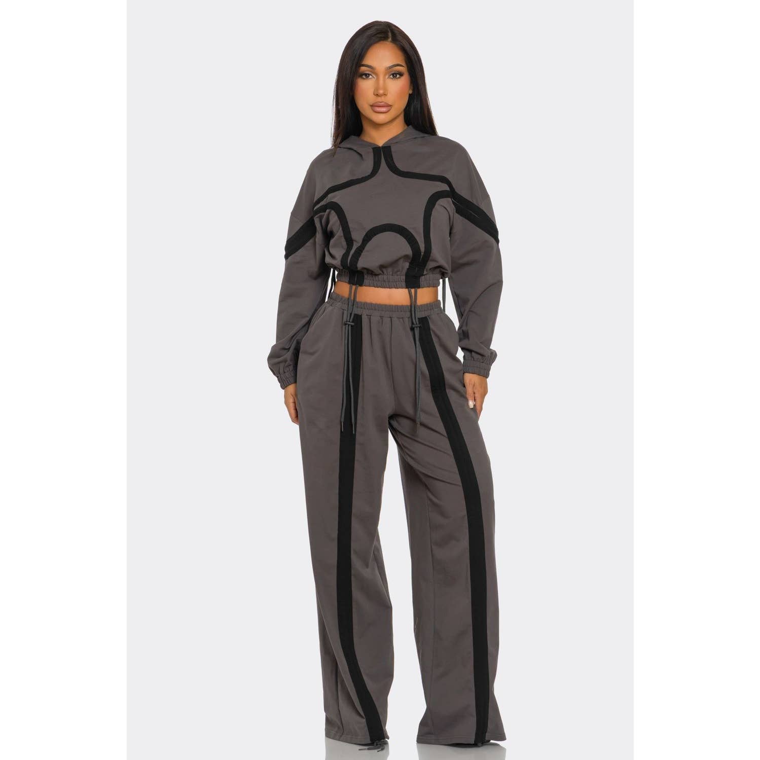 Esmeray Clothing - Wholesale Top & Pant Set (NOT Loungewear) - Women's - URBAN EDGE HOODED PANTS SET0