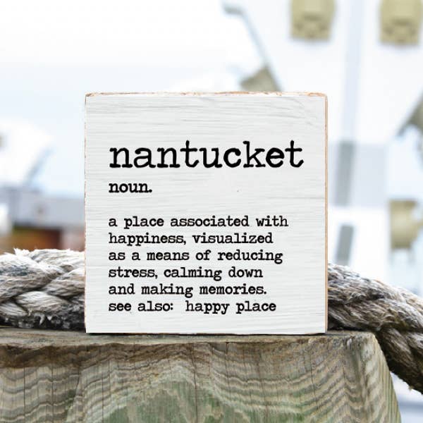 Rustic Marlin - Wholesale Desk/Tabletop Sign - Personalized Your Happy Place Definition Decorative Wooden Block3