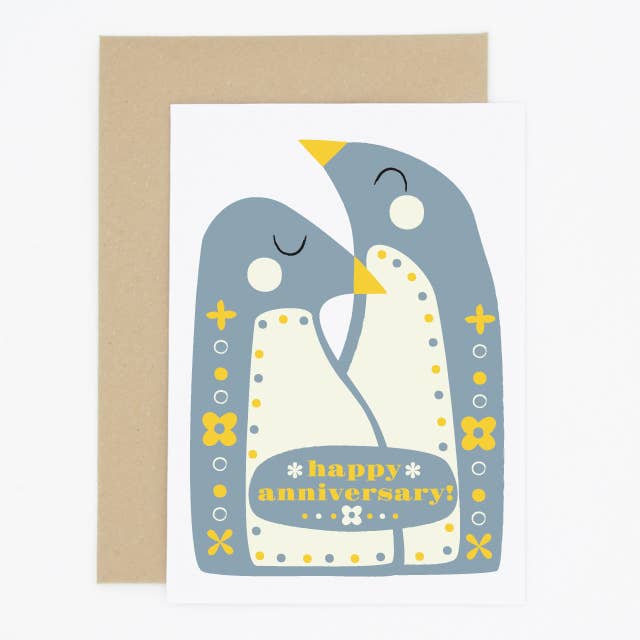 Cartão de aniversário do Mondo Penguins por atacado de Madame Annie et Fils