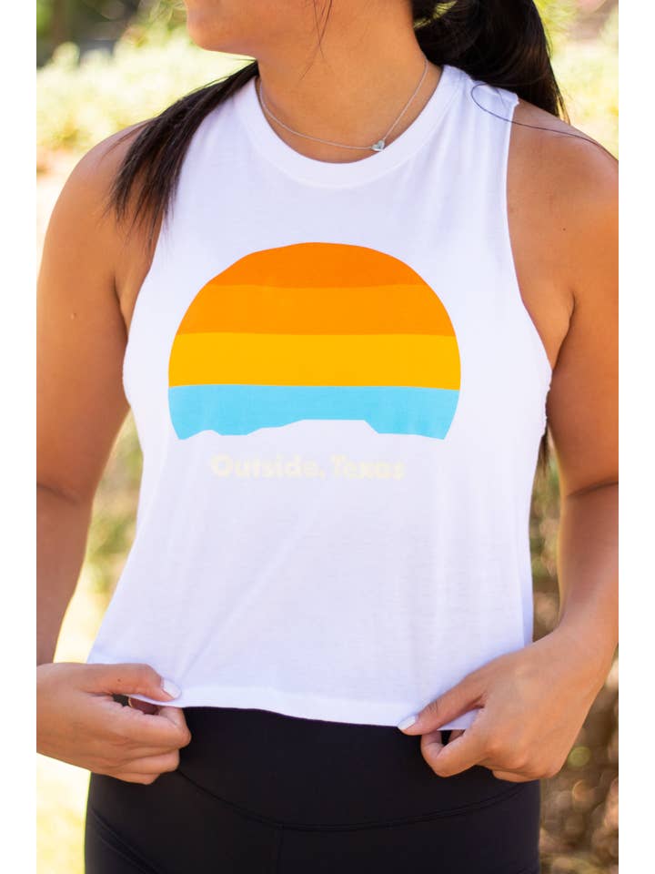 Outside, Texas - Wholesale Tank Top - Women's - OTX Horizon Tank | Racerback Cropped Tank3