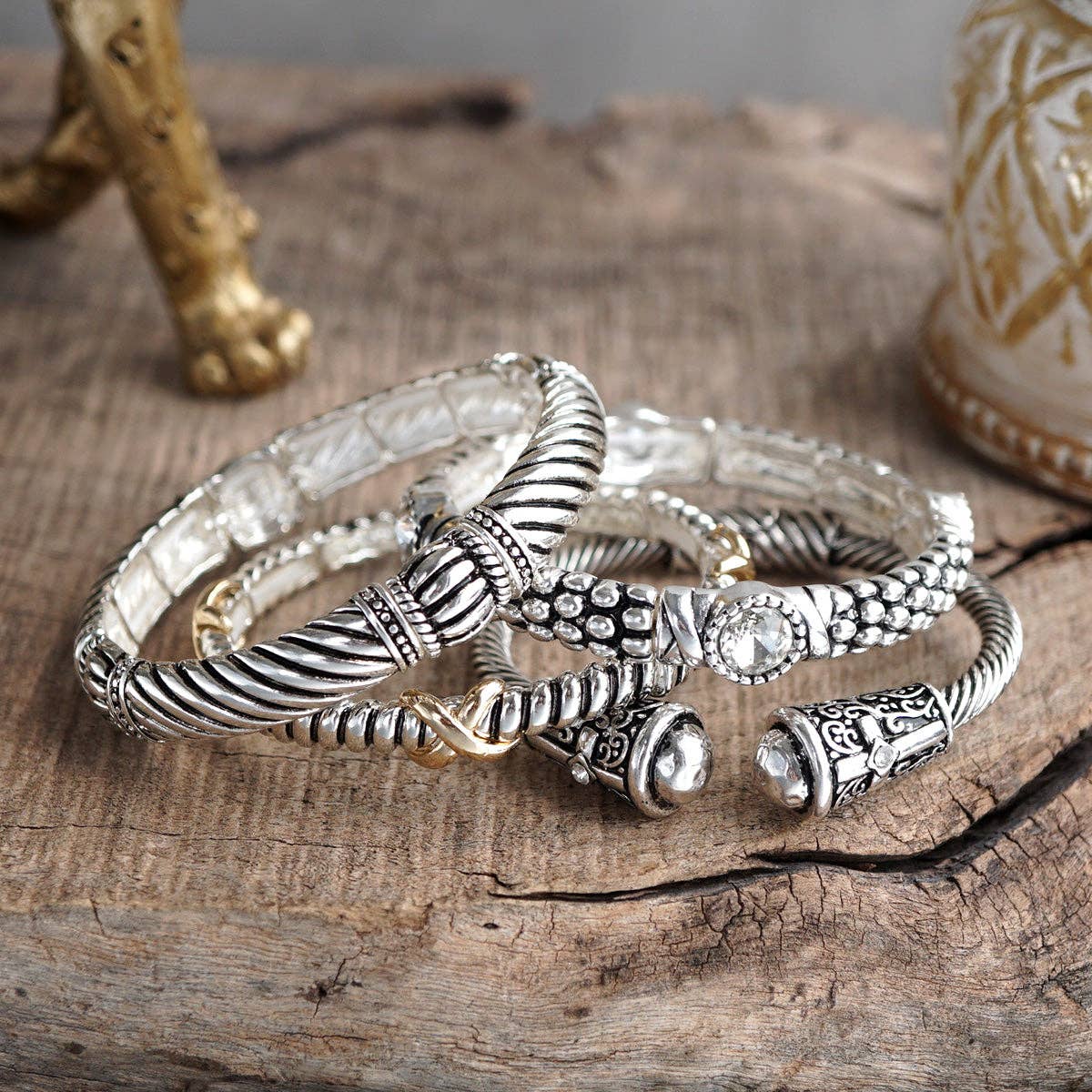 PennyLine inc - Vente Bracelet jonc - Sérénade Argentée – Collection de Bracelets Bohème10