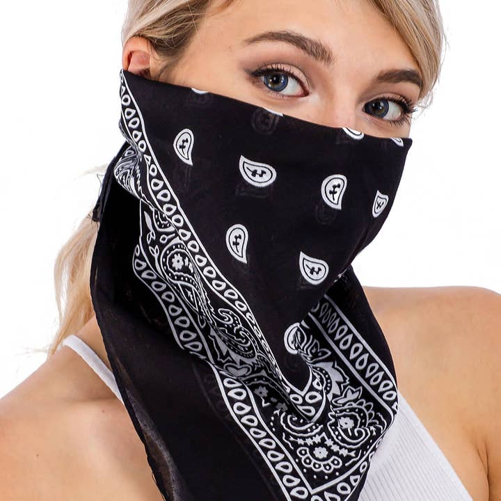 Cap Zone – Großhandel Bandana – Damen – Klassisches quadratisches Baumwollbandana mit Paisley-Print