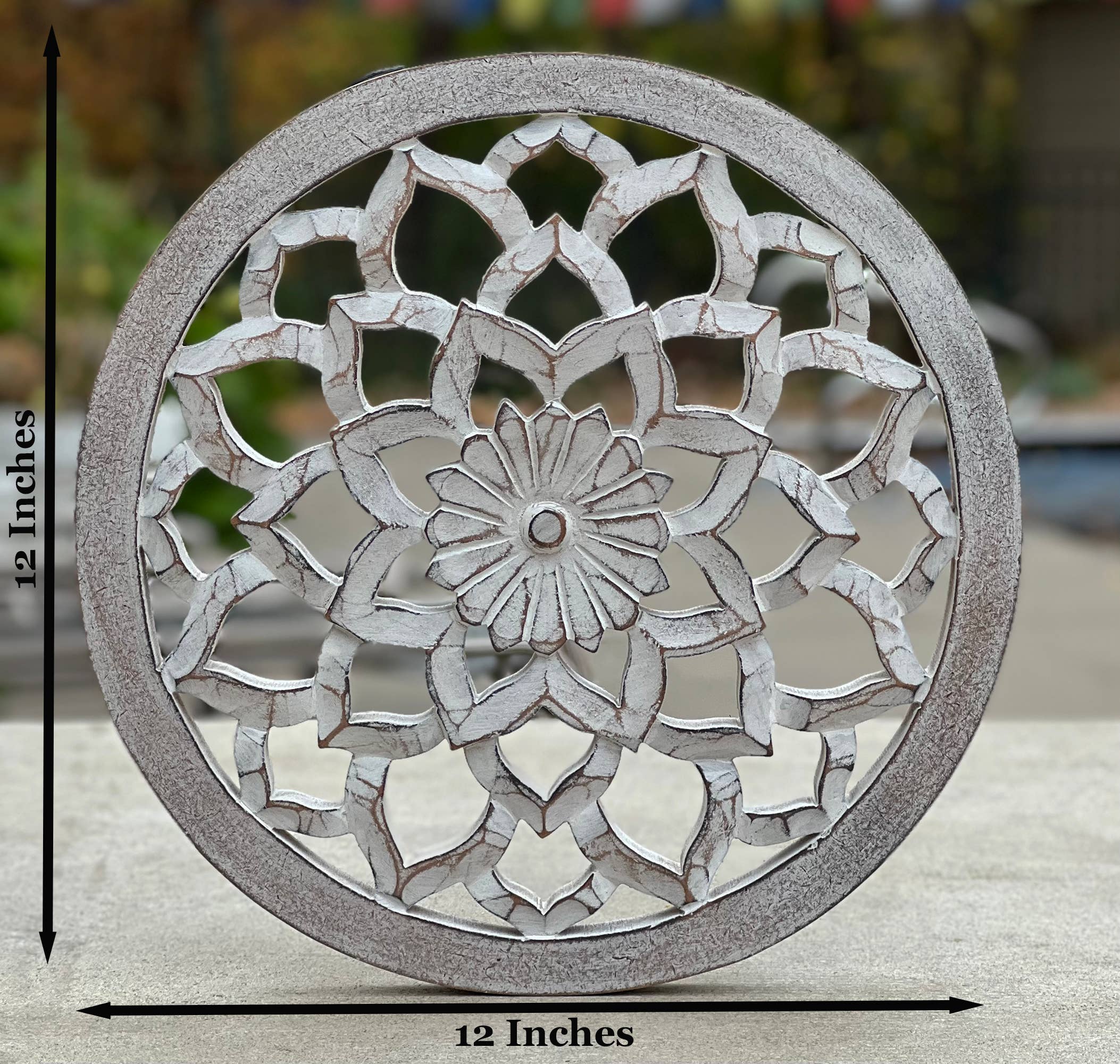 Lungta Imports - Wholesale Wall Accent - Handcrafted Wooden Lotus Flower Wall Décor Hanging Art2