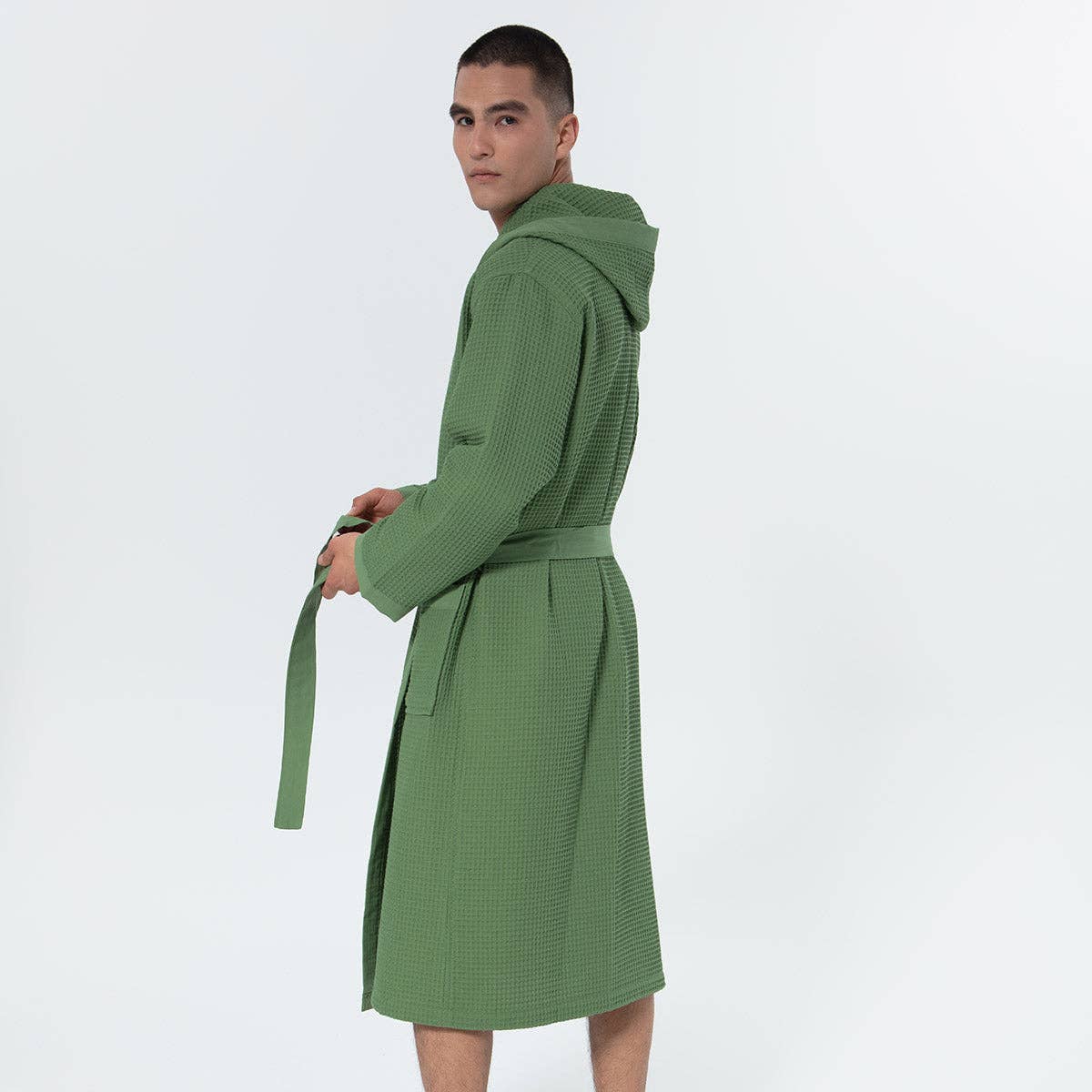 SEYANTE - Wholesale Robe - Men's - Men's Hooded Turkish Cotton Waffle Robe8