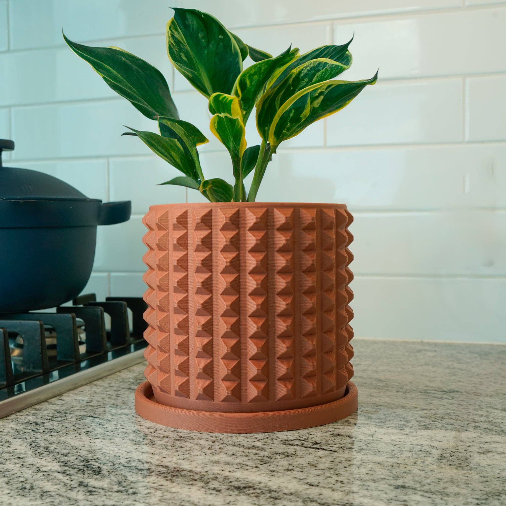 Rosebud Homegoods - Vente Pot - Cache-pot cubiste imprimé en 3D avec drainage13