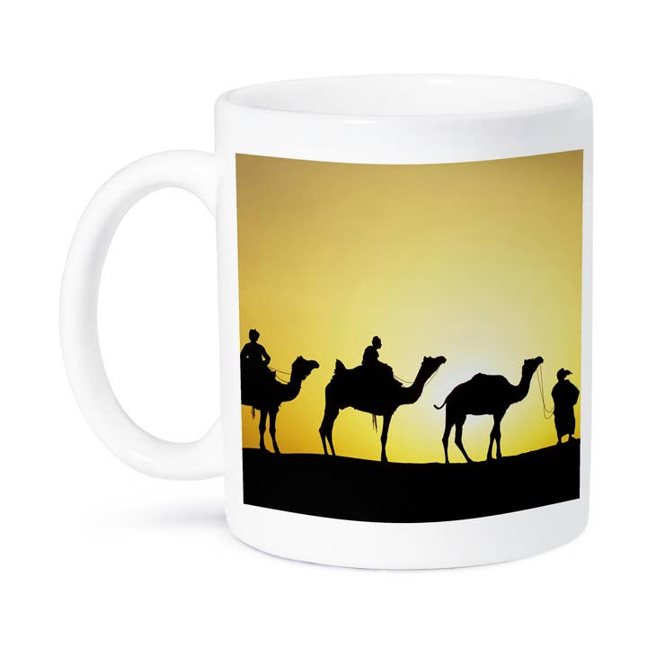 3dRose - Wholesale Coffee Mug - 3dRose, Camels and driver at sunset, Thar Desert, Jodhpur, -AS10 AJE0448 - Adam Jones, Mug8