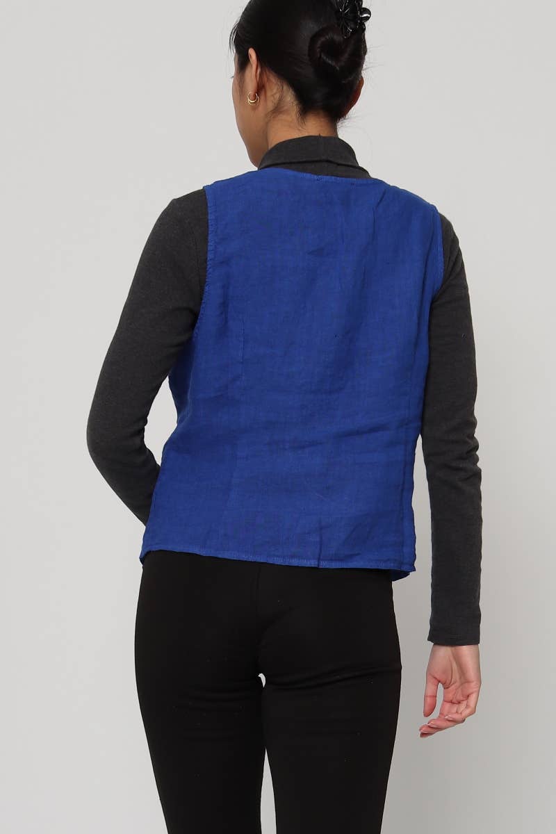 LÉA & LUC - Wholesale Button Down Shirt - Women's - Sleeveless shirt in 100% Linen REF. 514615