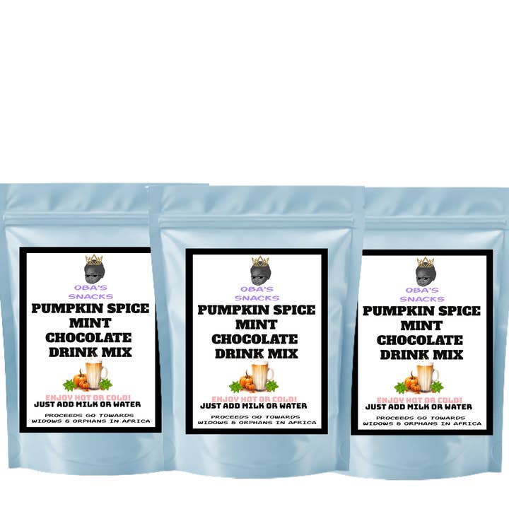 Mélange de boisson chocolatée premium à la citrouille épicée et à la menthe 3 unités - Végan pour la vente par Oba's Snacks