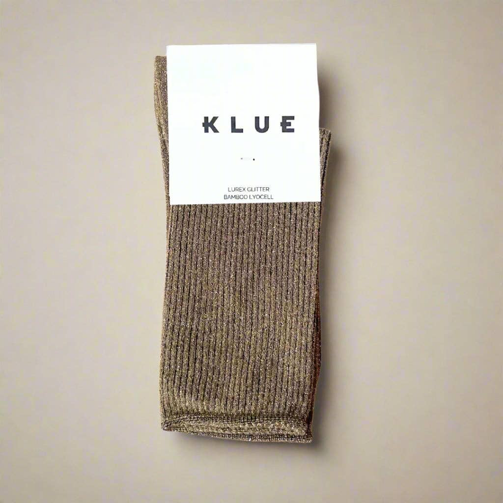 KLUE - Wholesale Socks - Women's - KLUE Glitter Lurex socks in eco-friendly Lyocell | Caramel1