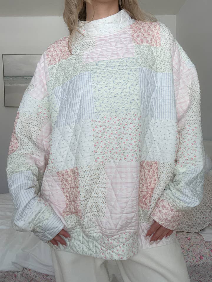 Quilted Pastel Mockneck Sweatshirt for wholesale on Faire