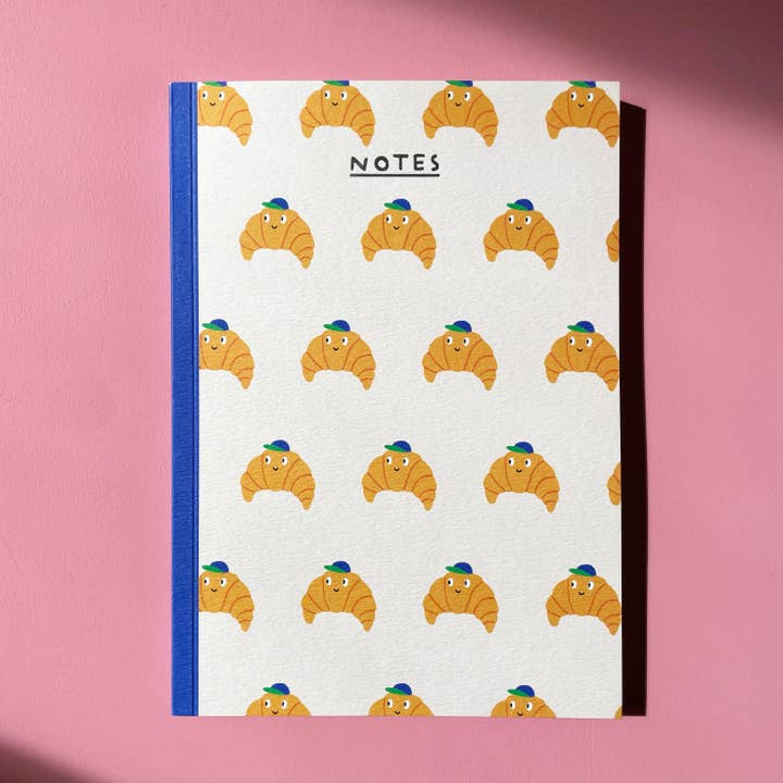 Croissant Notebook - Cute A5 - Blank Inside - Journal - Food for wholesale by Rumble Cards
