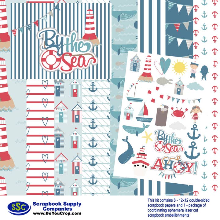 By The Sea 12 x 12 Scrapbook Paper & Embellishment Kit by SSC Designs - 3 Kits for wholesale by SSC Wholesale