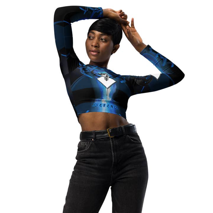 DEFEND SORUL AGAINST F.E.A.R. long-sleeve crop top for wholesale by RAZRWING