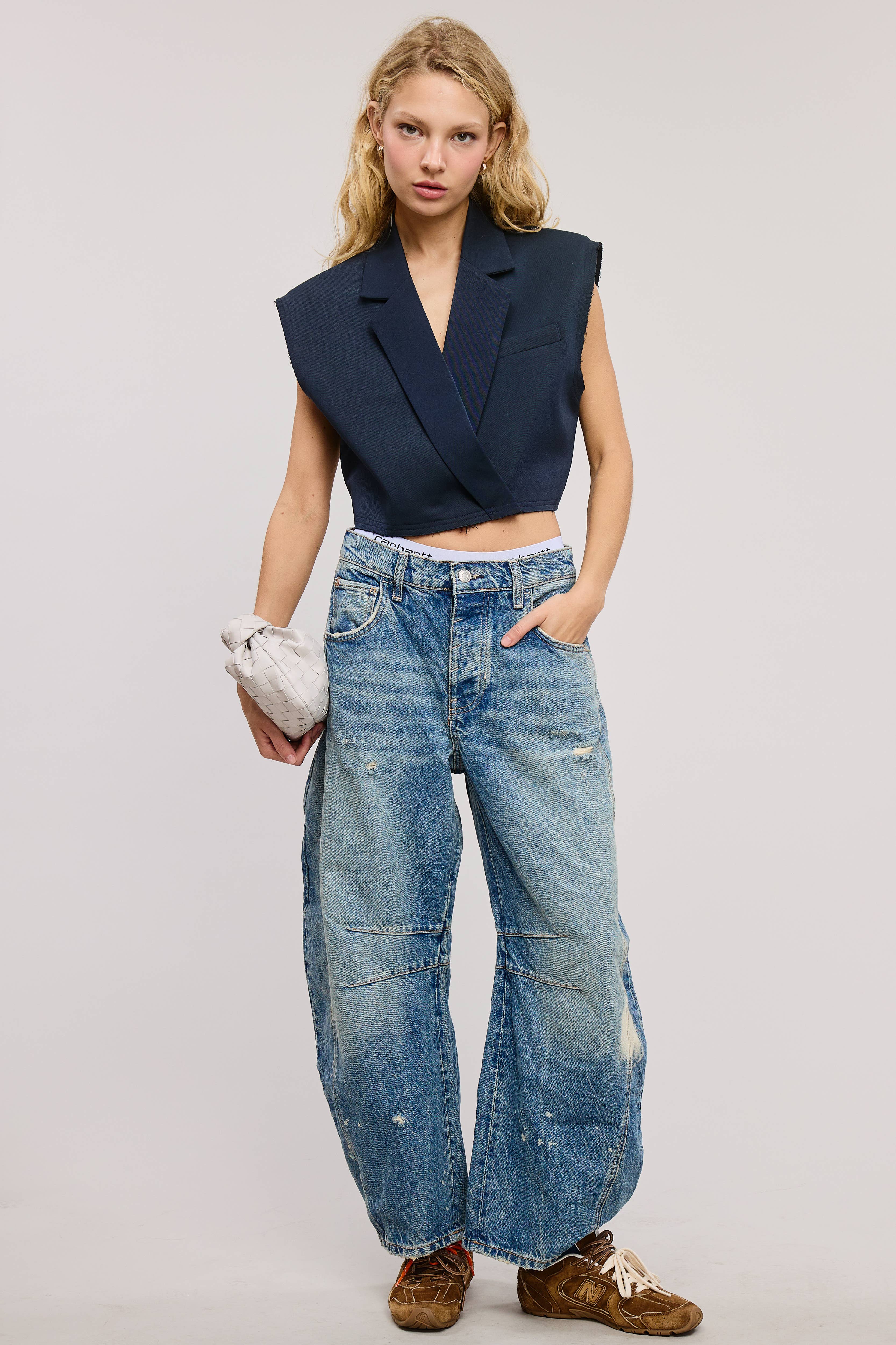 Mimosa - Wholesale Outerwear Vest - Women's - Cropped Collared Vest with Raw Hem12