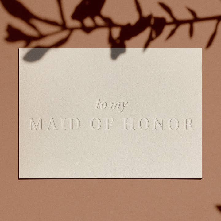 Tarjeta tipográfica «A mi dama de honor» para venta al por mayor de Abbey Ratcliff