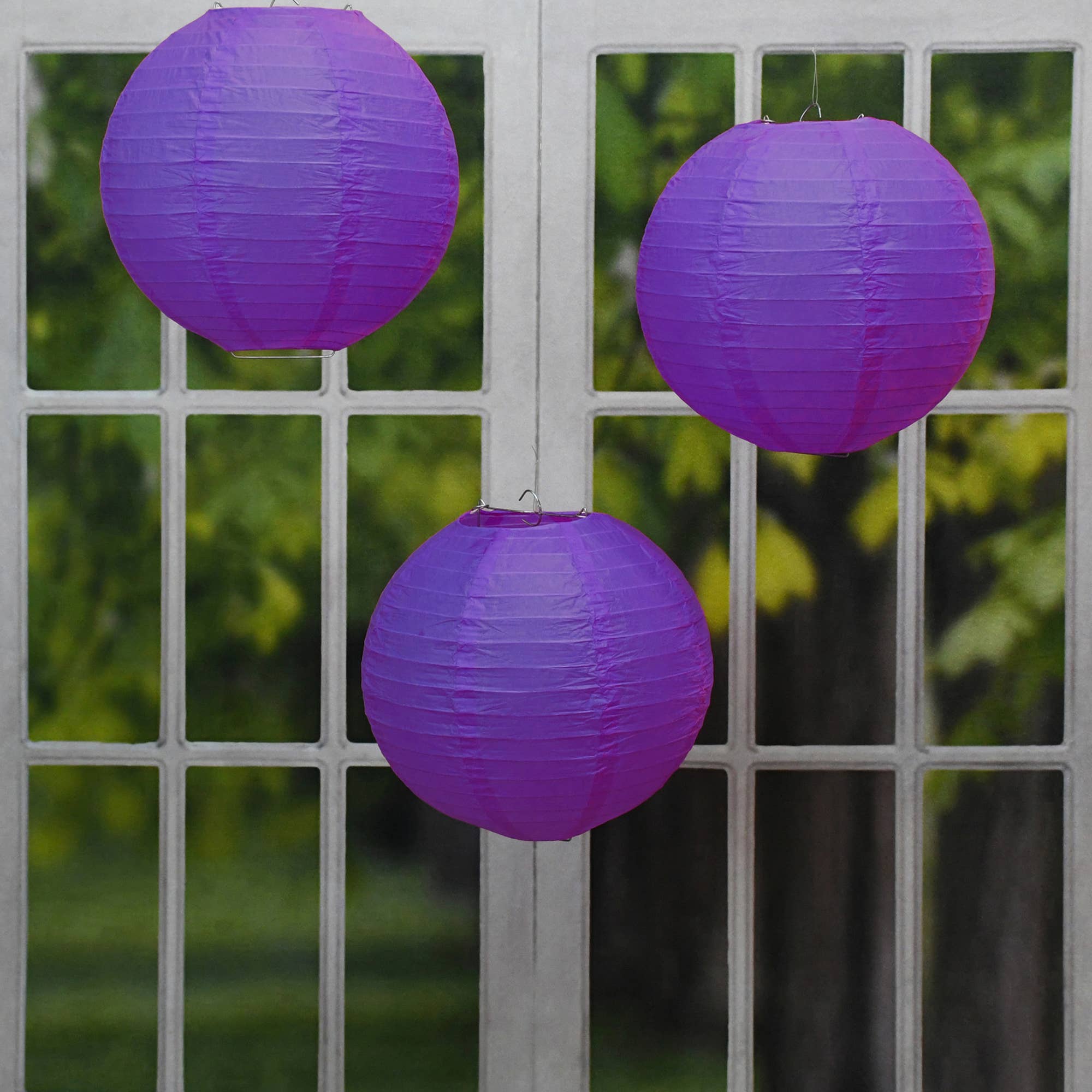 LumaBase - Wholesale Lantern - Round Paper Lanterns, Purple - Set of 51