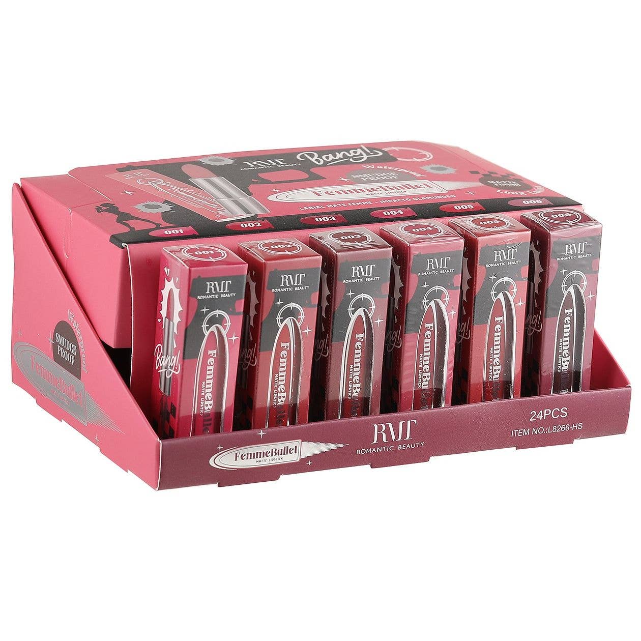 Diacly - Wholesale Lipstick - 24pk Femme Bullet Matte Lipstick Reds7