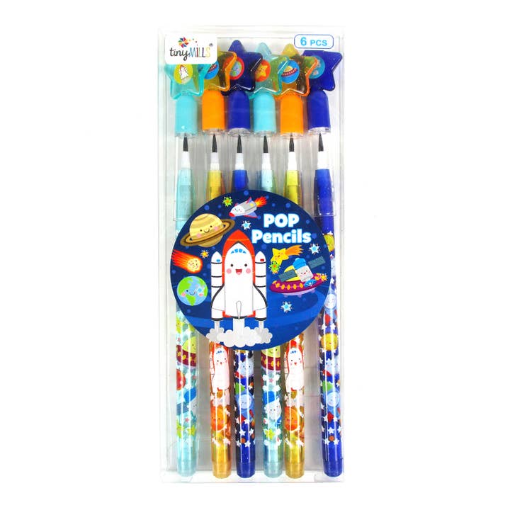 6 stuks Outer Space Multi-Point Potloden voor wholesale door Tiny Mills