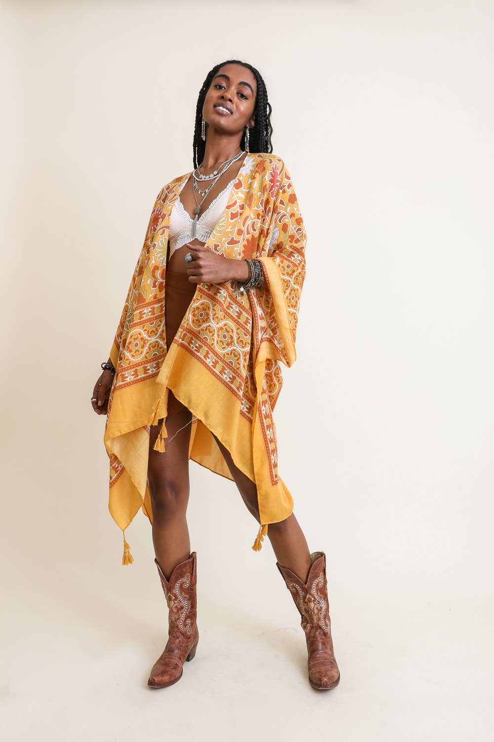 Leto Accessories - Wholesale Kimono - Women's - 🌞 Lightweight Moroccan Tassel Kimono – Versatile & Stylish