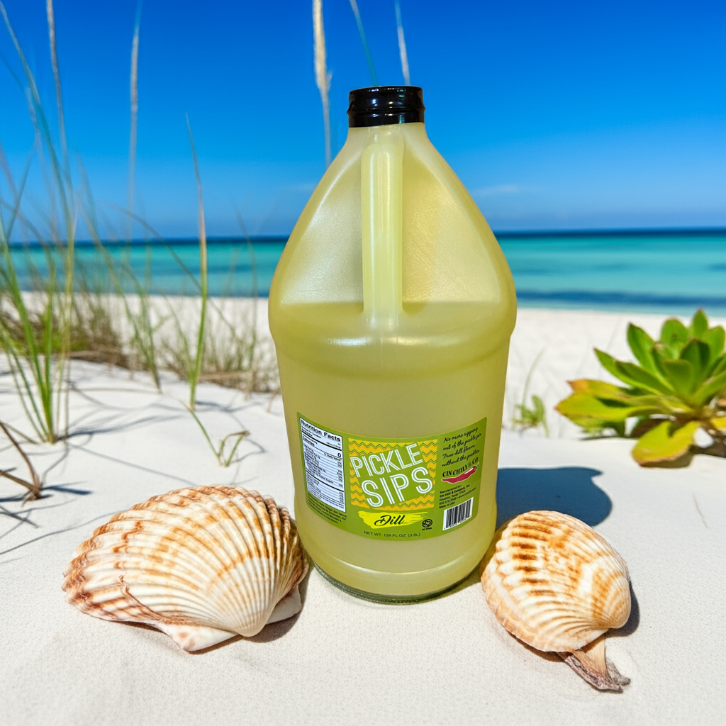 Cin Chili & Company - Vente Légumes marinés - Pickle Sips® - Aneth 1 Gallon Non Filtré4