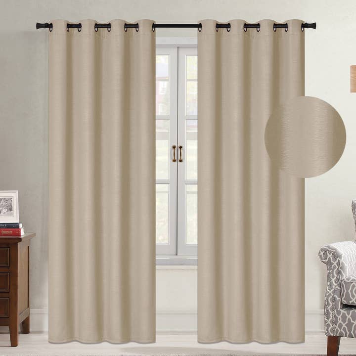 ShopBobbys - Wholesale Curtain - Oakley Embossed Room Darkening Grommet Window Panel, 54x84 Inches1