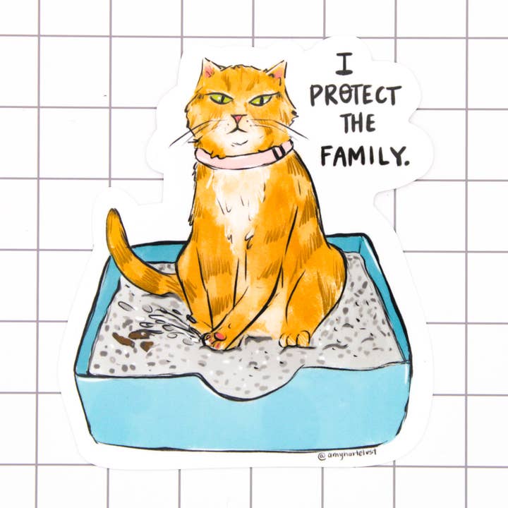 I Protect The Family Vinyl Sticker for wholesale by Amy Hartelust Art and Illustration